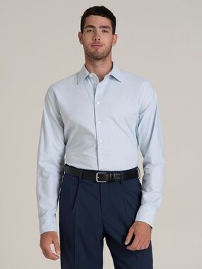 American Tall Pinpoint Oxford Shirt for Tall Men in Light Blue Size S / Tall /
